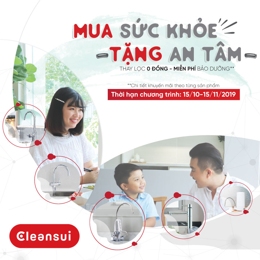 Mitsubishi Cleansui tang goi hau mai suc khoe thang 10